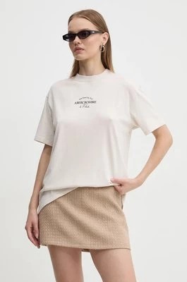 Zdjęcie produktu Abercrombie & Fitch t-shirt bawełniany damski kolor beżowy KI157-1200