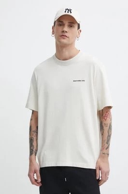 Zdjęcie produktu Abercrombie & Fitch t-shirt bawełniany męski kolor beżowy z aplikacją