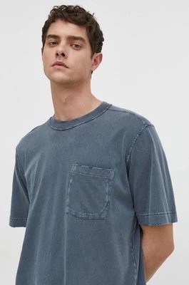 Zdjęcie produktu Abercrombie & Fitch t-shirt bawełniany męski kolor granatowy gładki