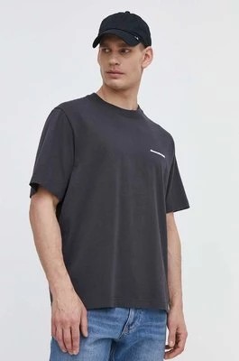 Zdjęcie produktu Abercrombie & Fitch t-shirt bawełniany męski kolor szary z nadrukiem