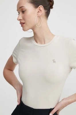 Zdjęcie produktu Abercrombie & Fitch t-shirt damski kolor beżowy