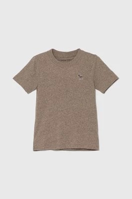 Zdjęcie produktu Abercrombie & Fitch t-shirt dziecięcy kolor beżowy z aplikacją