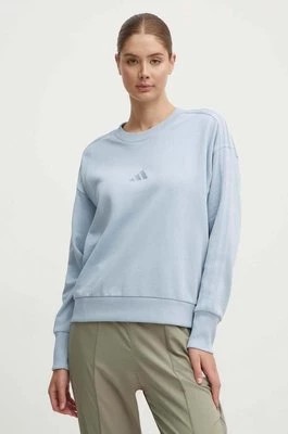 Zdjęcie produktu adidas bluza bawełniana All SZN damska kolor niebieski gładka IY6852