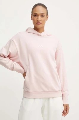 Zdjęcie produktu adidas bluza bawełniana All SZN damska kolor różowy z kapturem gładka IY6812