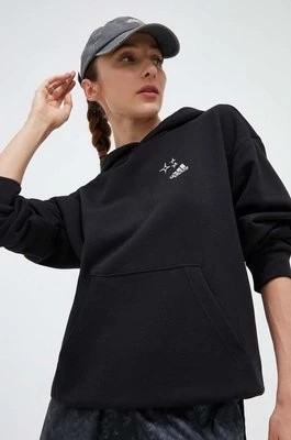 Zdjęcie produktu adidas bluza bawełniana damska kolor czarny z kapturem z aplikacją
