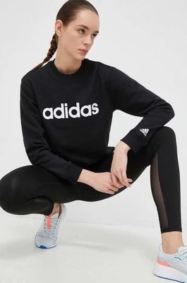 Zdjęcie produktu adidas bluza bawełniana damska kolor czarny z nadrukiem IC6878