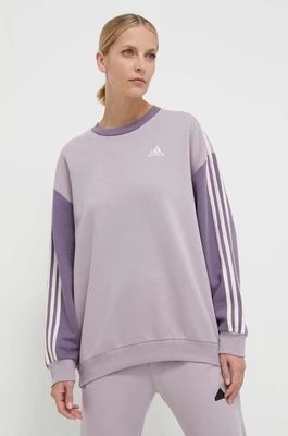 Zdjęcie produktu adidas bluza damska kolor fioletowy wzorzysta IR6137