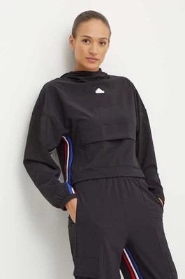 Zdjęcie produktu adidas bluza Express damska kolor czarny z kapturem wzorzysta IX3742