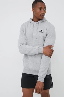 Zdjęcie produktu adidas bluza Essentials męska kolor szary z kapturem z aplikacją H12213