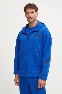 Zdjęcie produktu adidas bluza ZNE męska kolor niebieski z kapturem z nadrukiem JF6388