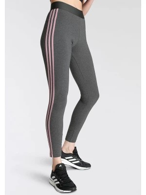 Zdjęcie produktu adidas Legginsy sportowe "W 3S" w kolorze antracytowo-jasnoróżowym rozmiar: S