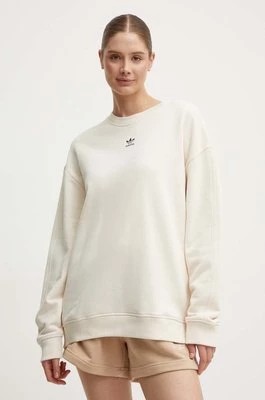 Zdjęcie produktu adidas Originals bluza bawełniana damska kolor beżowy gładka IY9631