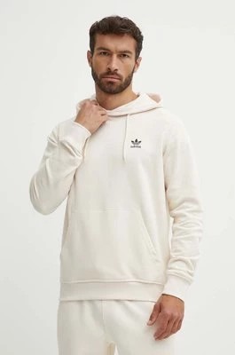 Zdjęcie produktu adidas Originals bluza bawełniana męska kolor beżowy z kapturem z aplikacją IX7669