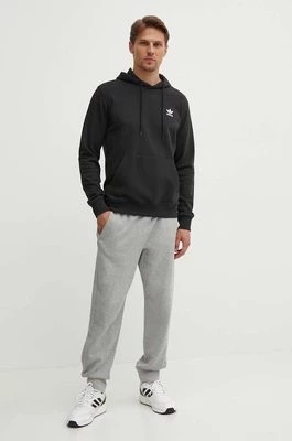 Zdjęcie produktu adidas Originals bluza bawełniana Essential męska kolor czarny z kapturem gładka IW5789