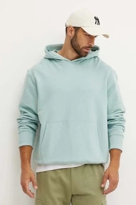 Zdjęcie produktu adidas Originals bluza bawełniana męska kolor zielony z kapturem gładka IX9810