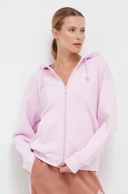 Zdjęcie produktu adidas Originals bluza damska kolor różowy z kapturem gładka