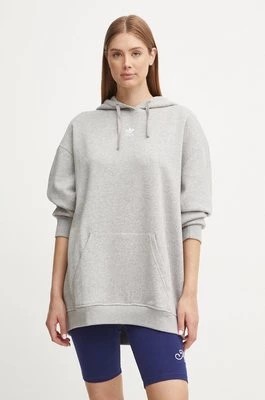 Zdjęcie produktu adidas Originals bluza damska kolor szary z kapturem melanżowa IY7345