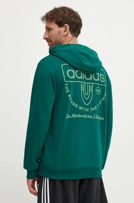 Zdjęcie produktu adidas Originals bluza męska kolor zielony z kapturem z nadrukiem IW3247