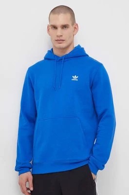 Zdjęcie produktu adidas Originals bluza Trefoil Essentials Hoody męska kolor niebieski z kapturem gładka IR7787