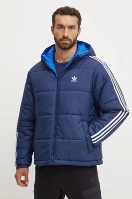 Zdjęcie produktu adidas Originals kurtka dwustronna Adicolor Reversible Jacket męska kolor granatowy zimowa JD9073