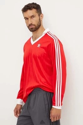 Zdjęcie produktu adidas Originals longsleeve Adicolor Piqué Football Long Sleeve męski kolor czerwony z aplikacją IX5226