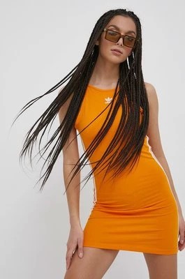 Zdjęcie produktu adidas Originals sukienka Adicolor HC2046 kolor pomarańczowy mini dopasowana HC2046-BORANG