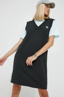 Zdjęcie produktu adidas Originals sukienka bawełniana kolor czarny mini prosta HM2134-BLACK