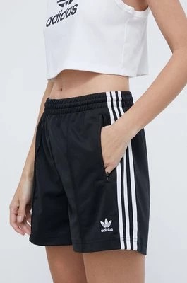 Zdjęcie produktu adidas Originals szorty Firebird Short damskie kolor czarny z aplikacją high waist IU2425