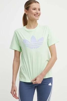 Zdjęcie produktu adidas Originals t-shirt bawełniany damski kolor zielony IU2374