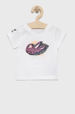 Zdjęcie produktu adidas Originals t-shirt bawełniany dziecięcy kolor biały