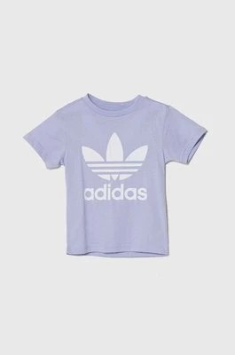 Zdjęcie produktu adidas Originals t-shirt bawełniany dziecięcy kolor fioletowy