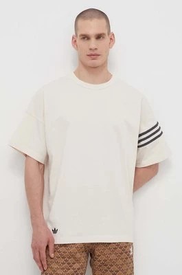Zdjęcie produktu adidas Originals t-shirt bawełniany męski kolor beżowy z aplikacją IV5354