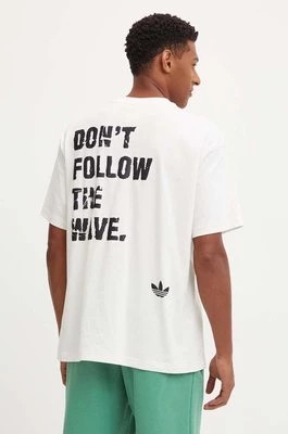 Zdjęcie produktu adidas Originals t-shirt bawełniany męski kolor beżowy z aplikacją IU2810