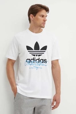 Zdjęcie produktu adidas Originals t-shirt bawełniany męski kolor biały z nadrukiem IX6750