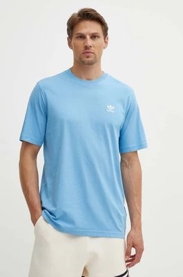 Zdjęcie produktu adidas Originals t-shirt bawełniany męski kolor niebieski gładki IZ2099