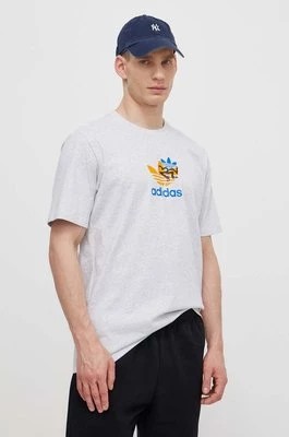 Zdjęcie produktu adidas Originals t-shirt bawełniany męski kolor szary z nadrukiem IS2912