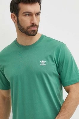 Zdjęcie produktu adidas Originals t-shirt bawełniany męski kolor zielony gładki IN0671