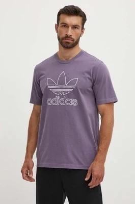 Zdjęcie produktu adidas Originals t-shirt bawełniany Trefoil Tee męski kolor fioletowy z aplikacją IR7992