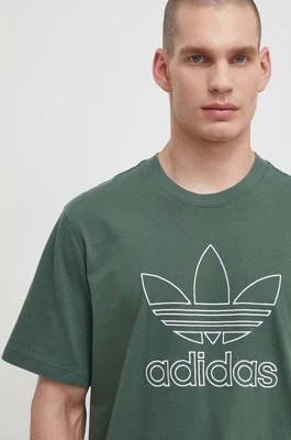 Zdjęcie produktu adidas Originals t-shirt bawełniany Trefoil Tee męski kolor zielony z aplikacją IR7993