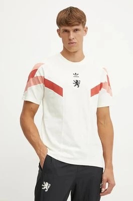 Zdjęcie produktu adidas Originals t-shirt Olympique Lyon męski kolor beżowy wzorzysty IS6489