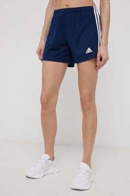 Zdjęcie produktu adidas Performance szorty sportowe GN5779 damskie kolor granatowy gładkie medium waist