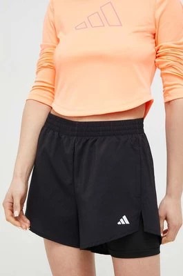 Zdjęcie produktu adidas Performance szorty treningowe kolor czarny gładkie high waist HN1044