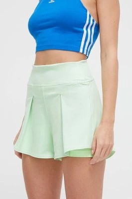 Zdjęcie produktu adidas Performance szorty treningowe Tennis Match kolor zielony gładkie high waist IS7252