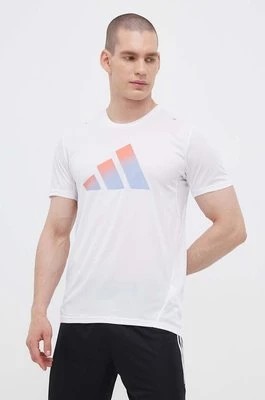 Zdjęcie produktu adidas Performance t-shirt do biegania Run Icons kolor biały z nadrukiem