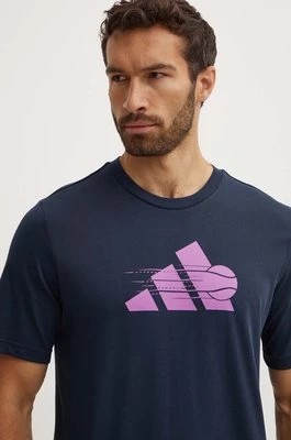 Zdjęcie produktu adidas Performance t-shirt treningowy kolor granatowy z nadrukiem IW0150