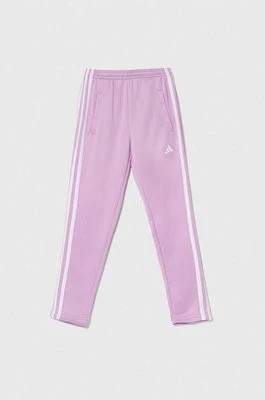 Zdjęcie produktu adidas spodnie dresowe dziecięce kolor fioletowy z nadrukiem