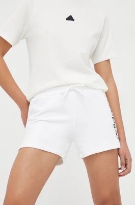 Zdjęcie produktu adidas szorty bawełniane kolor biały z nadrukiem high waist IC6875