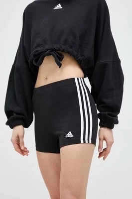 Zdjęcie produktu adidas szorty damskie kolor czarny wzorzyste high waist