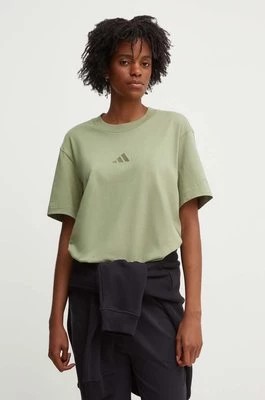 Zdjęcie produktu adidas t-shirt bawełniany All SZN damski kolor zielony JF8771