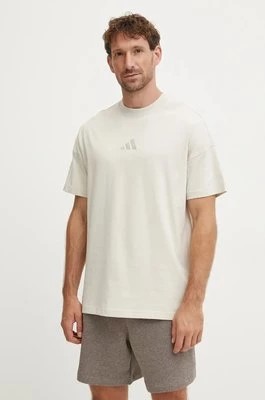 Zdjęcie produktu adidas t-shirt bawełniany All SZN męski kolor beżowy gładki IY4146